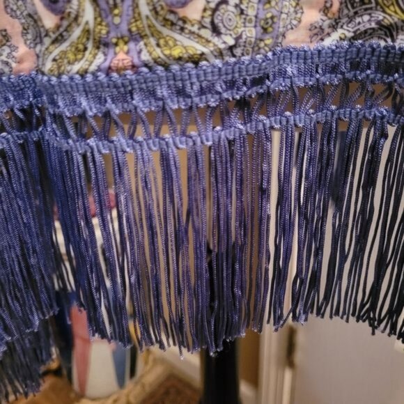 Victoria's Secret Kimono Duster Top Pink Purple Paisley Tassels Spring S… - Picture 5 of 8
